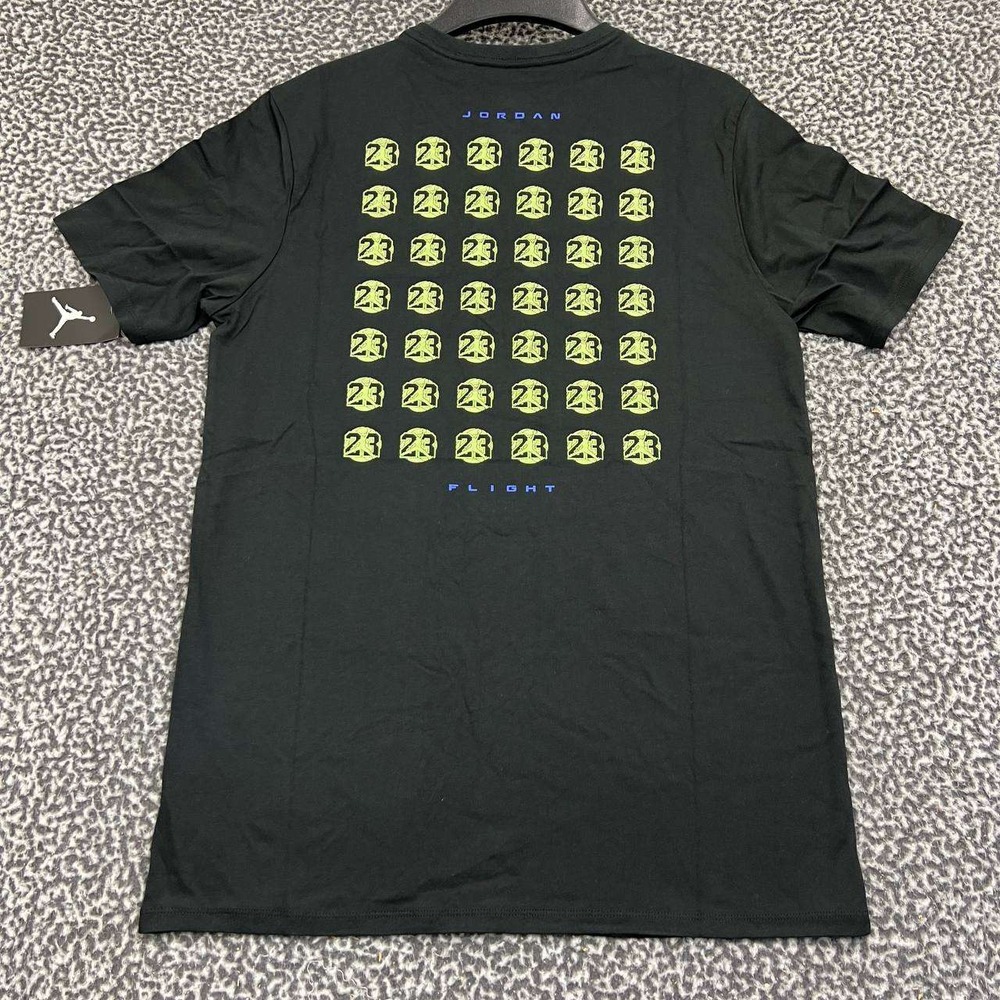 Air Jordan 23 Shirt Men Medium‎ Black Jumpman Flight Short Sleeve New Cotton M
